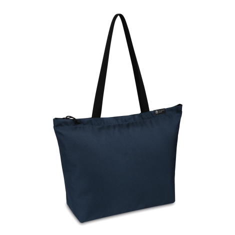 Vue latérale du sac shopping personnalisable en tissu recyclé