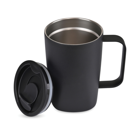 Intérieur du mug Aviana™ Rowan noir avec couvercle amovible