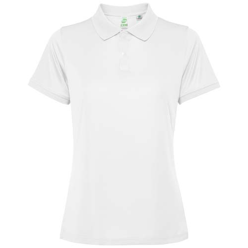 Polo promotionnel femme manches courtes recyclé Tormo ROLY Blanc