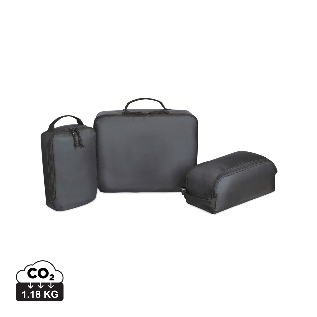 Set de 3 cubes de rangement personnalisables rPET recyclé AWARE™ Noir