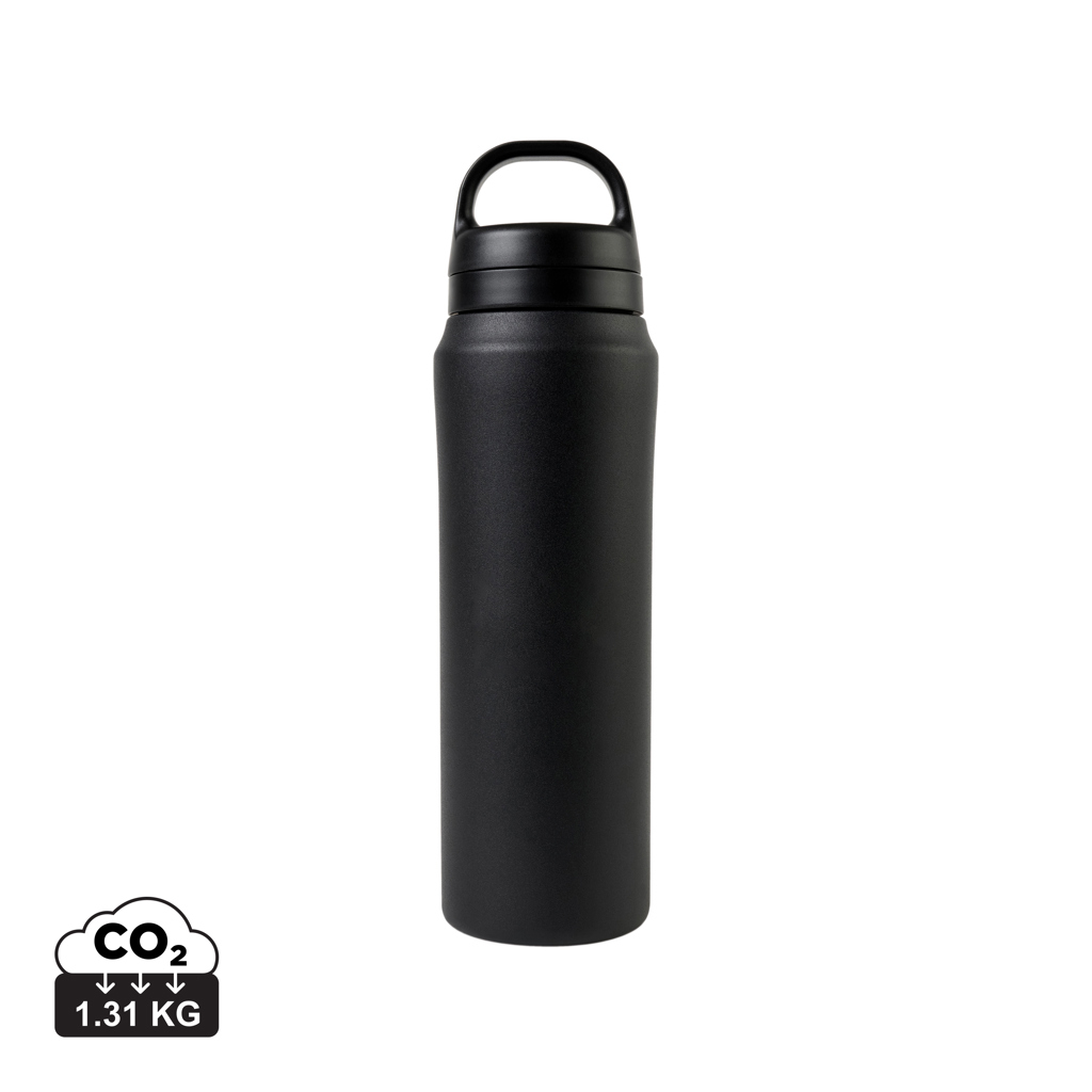 Bouteille publicitaire 470ml en acier recyclé Aviana™ Rowan Noir