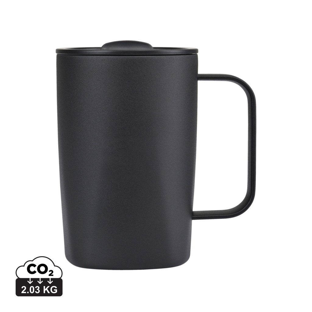 Mug 450ml personnalisé en acier recyclé Aviana™ Rowan Noir