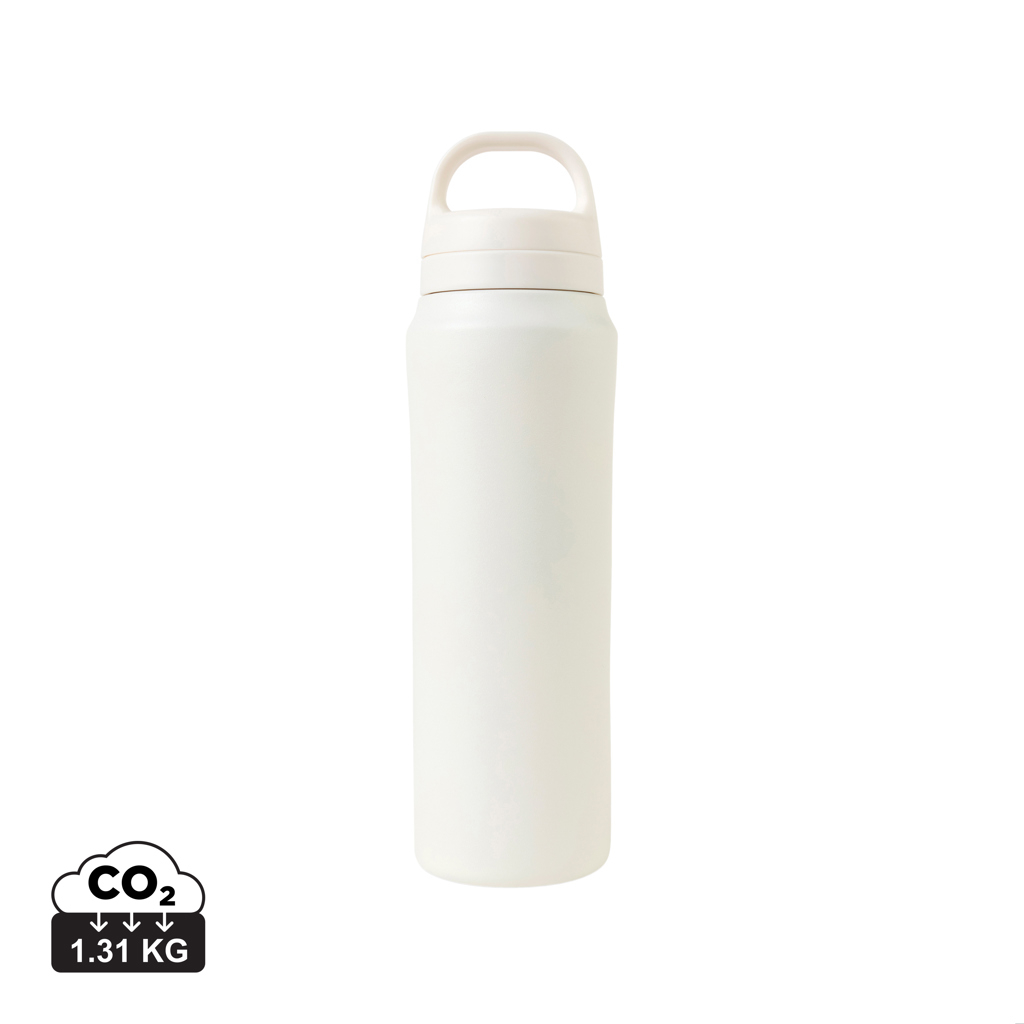 Bouteille publicitaire 470ml en acier recyclé Aviana™ Rowan Blanc