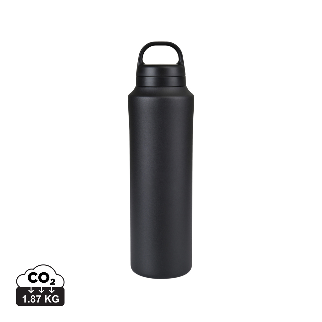 Bouteille promotionnelle 740ml en acier recyclé Aviana™ Rowan Noir