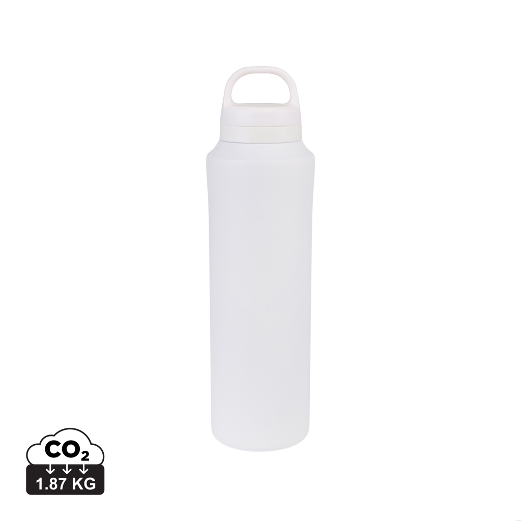 Bouteille promotionnelle 740ml en acier recyclé Aviana™ Rowan Blanc