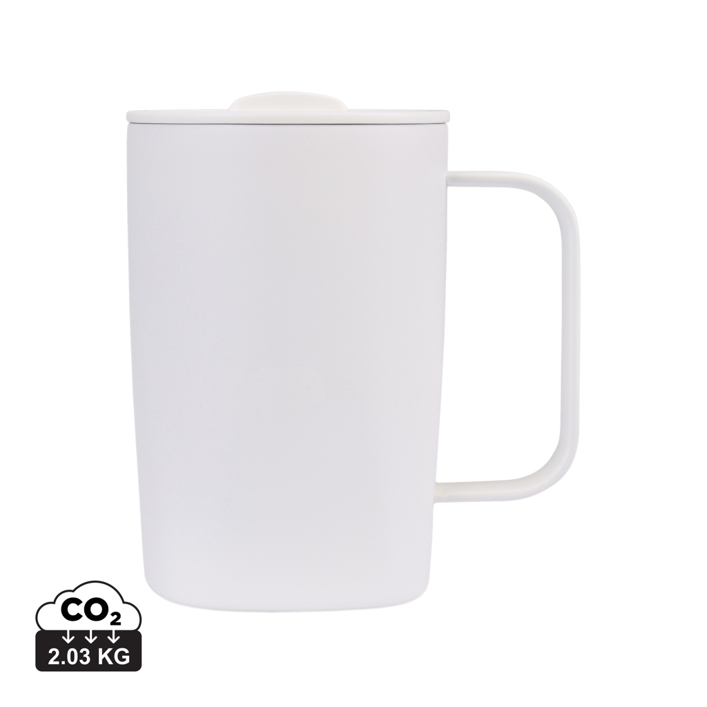 Mug 450ml personnalisé en acier recyclé Aviana™ Rowan Blanc