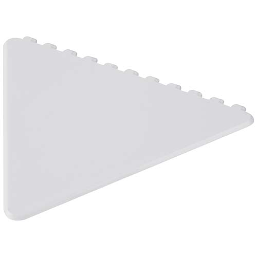 Raclette personnalisée triangle en plastique recyclé Frosty Blanc