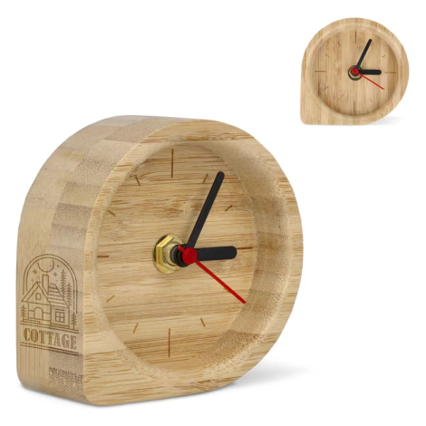 Horloge de bureau promotionnelle bambou design goutte Droplet