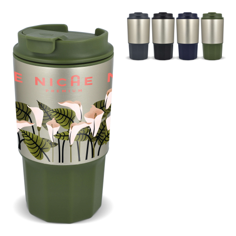 Mug promotionnel 450ml inox et silicone double paroi Silva