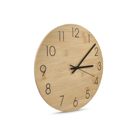 Horloge murale personnalisable en bambou design épuré