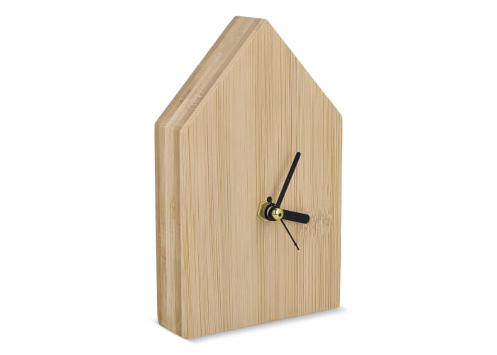 Horloge de bureau en bambou à personnaliser Homestead Nature