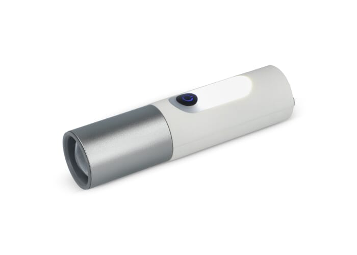 Lampe de poche LED personnalisée rechargeable 10W zoom 300lm Blanc