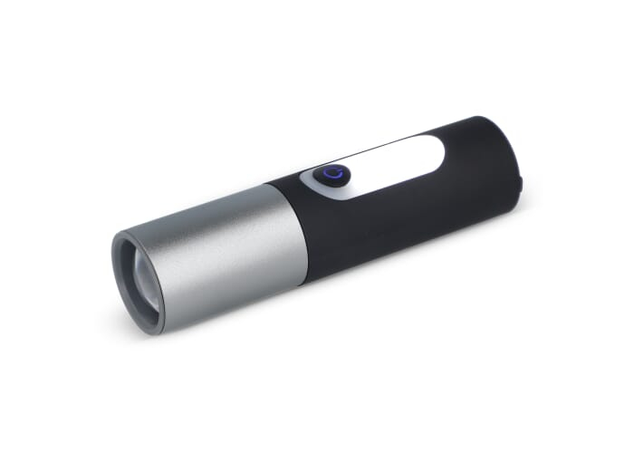 Lampe de poche LED personnalisée rechargeable 10W zoom 300lm Noir