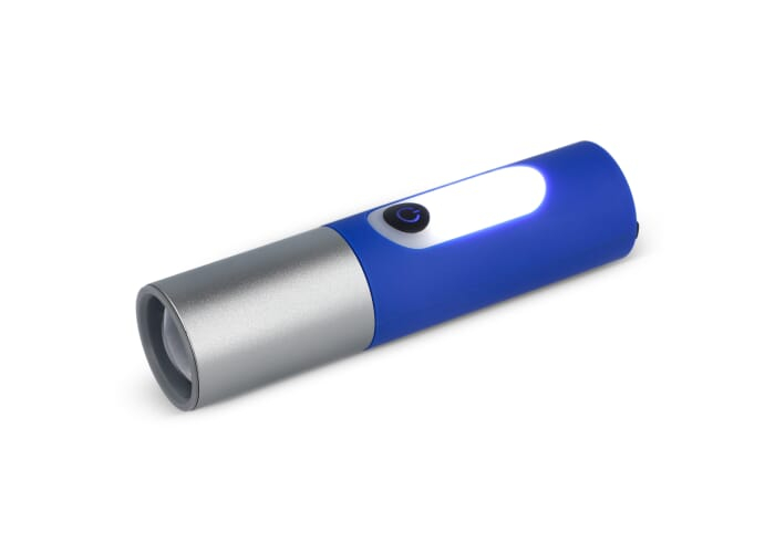 Lampe de poche LED personnalisée rechargeable 10W zoom 300lm Bleu