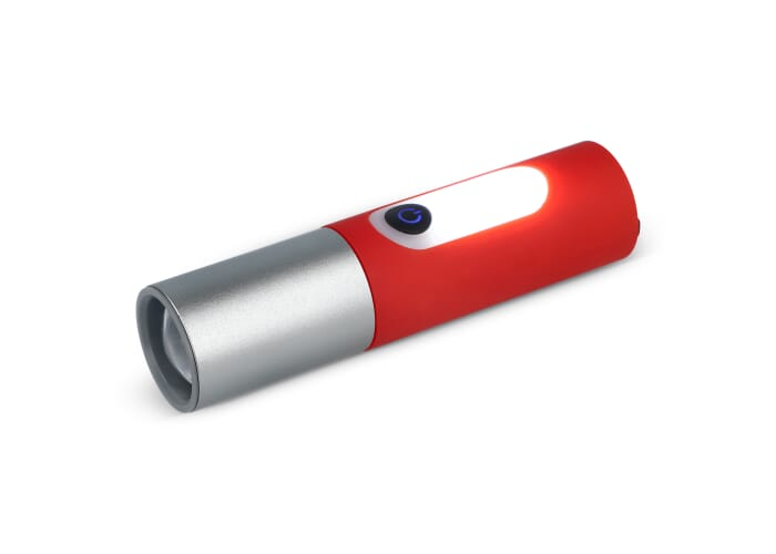 Lampe de poche LED personnalisée rechargeable 10W zoom 300lm Rouge
