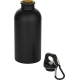 Bouteille personnalisée noire Oregon avec bouchon dévissé et mousqueton à part