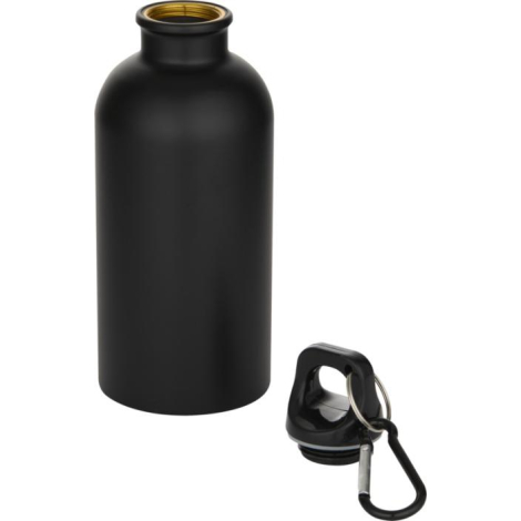 Bouteille personnalisée noire Oregon avec bouchon dévissé et mousqueton à part