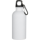 Bouteille personnalisée blanche Oregon avec bouchon et mousqueton clipsé, vue arrière