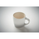 Mug compact blanc vu du dessus, parfait pour les pauses express