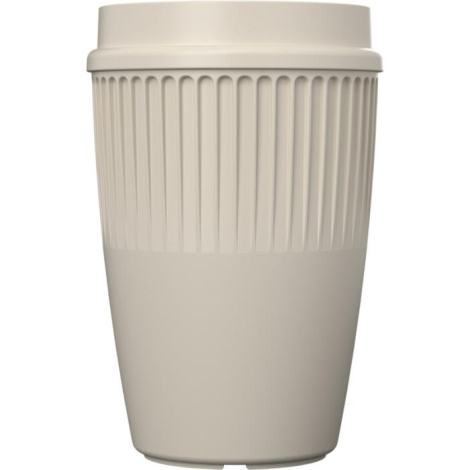 Gobelet publicitaire beige Cirrus sans marquage, posé debout