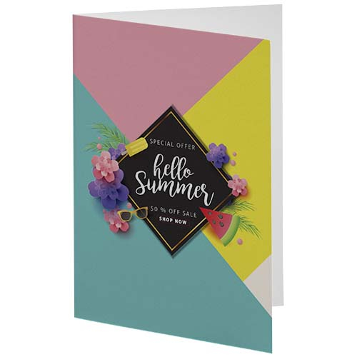 Carte de vœux personnalisable A6 avec enveloppe Herald Blanc