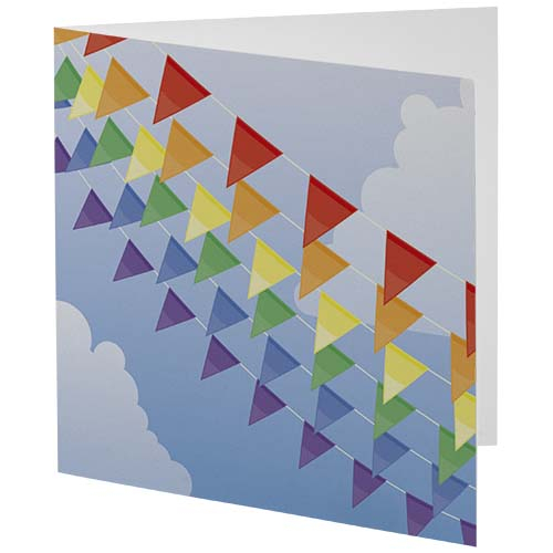 Carte de vœux à personnaliser carrée avec enveloppe Herald Blanc