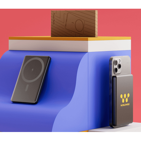 Power Bank 5 000 mAh à personnaliser avec charge sans fil