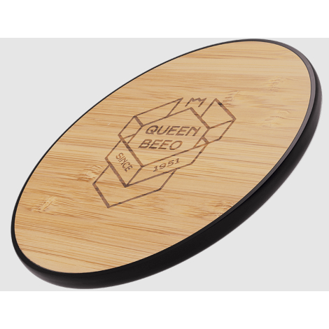 Support de charge circulaire en bambou avec logo gravé