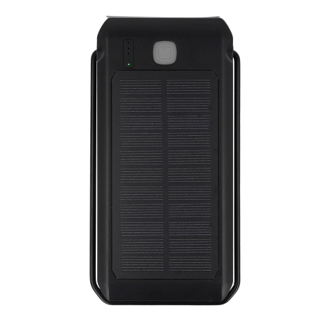 Batterie extérieure présentée de face avec support replié