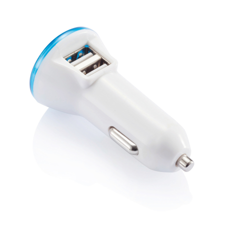 Chargeur lumineux vu de dessus avec marquage centré, prêt à brancher