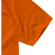 Zoom sur la manche du t-shirt en maille respirante orange