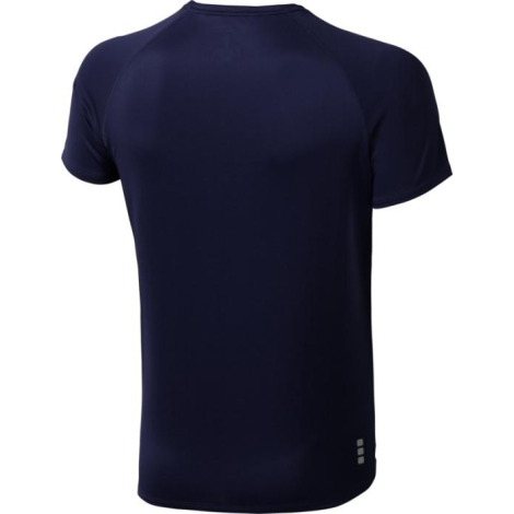 Dos du t-shirt de sport bleu marine avec finition lisse