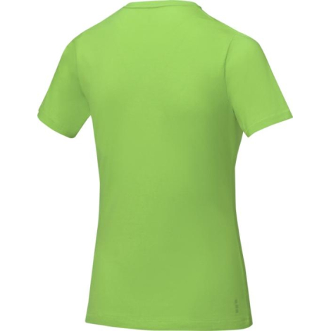T-shirt promotionnel vert vu de dos avec coupe ajustée femme