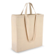 Sac publicitaire beige sans marquage visible, photographié en perspective