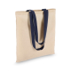 Sac personnalisable vu de dos avec anses bleu marine, sans marquage visible