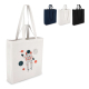Tote bag blanc avec anses doubles et marquage visible sur la face avant