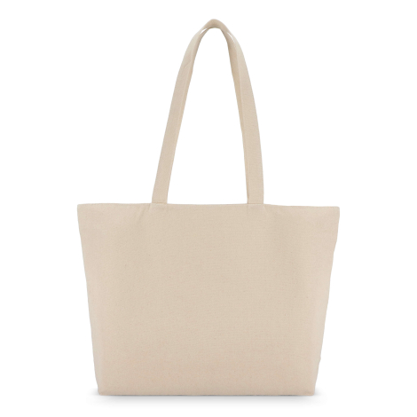 Tote bag promotionnel vu de dos, coloris naturel, sans marquage visible