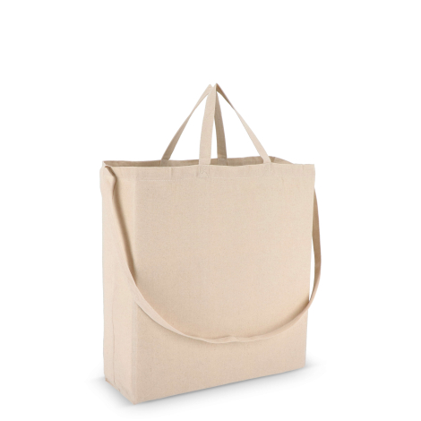 Sac personnalisé vu de dos, posé debout sans marquage visible