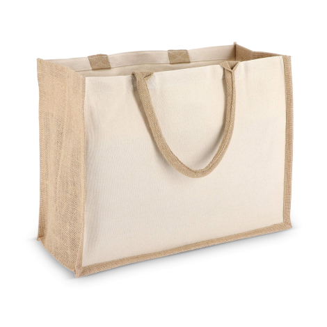 Sac cabas en toile naturelle, poignées courtes