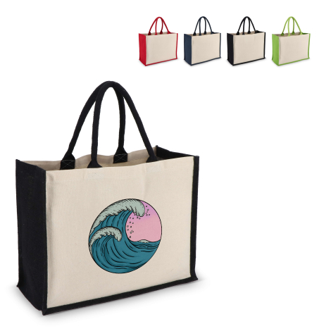 Sac publicitaire jute et coton coloré