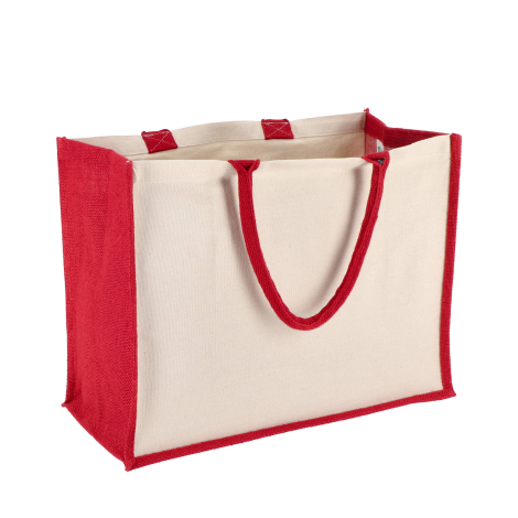 Vue de profil du sac sans marquage, coloris rouge