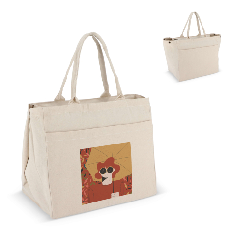 Sac à personnaliser coton zippé avec poche extérieure 320g