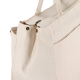 Détail du haut du sac avec fermeture éclair et œillets métalliques, sans marquage visible