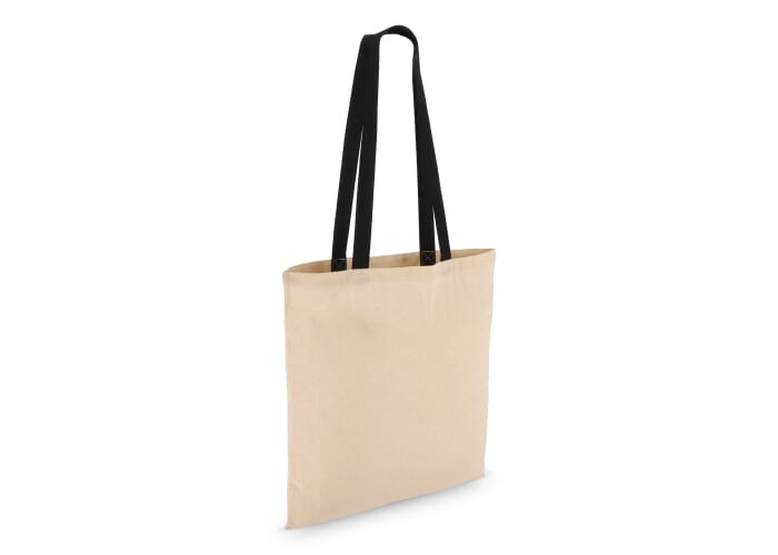 Sac personnalisable anses colorées coton 140g Noir