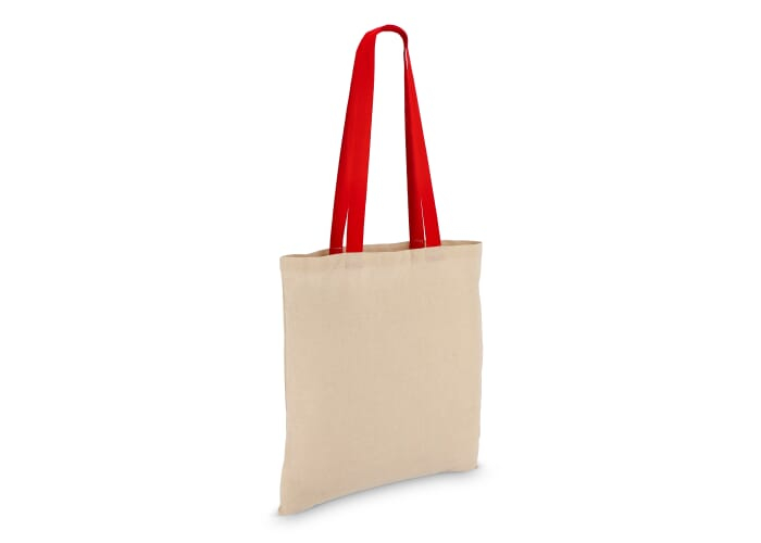 Sac personnalisable anses colorées coton 140g Rouge