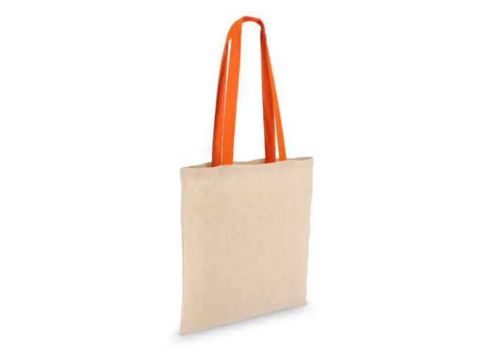 Sac personnalisable anses colorées coton 140g Orange