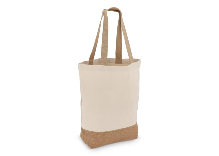 Sac promotionnel en toile 320g et jute 41cm Ecru