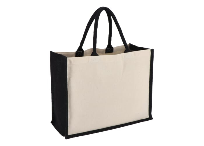 Sac publicitaire jute et coton coloré Noir