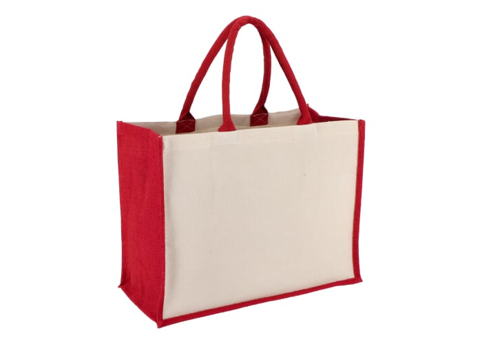 Sac publicitaire jute et coton coloré Rouge