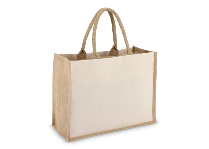 Sac cabas à personnaliser en jute et coton 320g Beige